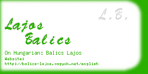 lajos balics business card